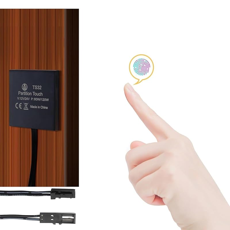 VST Dimmer Light Switch, Concealed Touch Dimmer Switch for Smart Home LED Lights, Penetrable Wood Stone Glass and Nonmetalic Material No Drilling