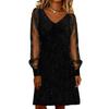 YYFS Vestidos casuales de cintura holgada con escote en V y manga larga para primavera y otoño para mujer