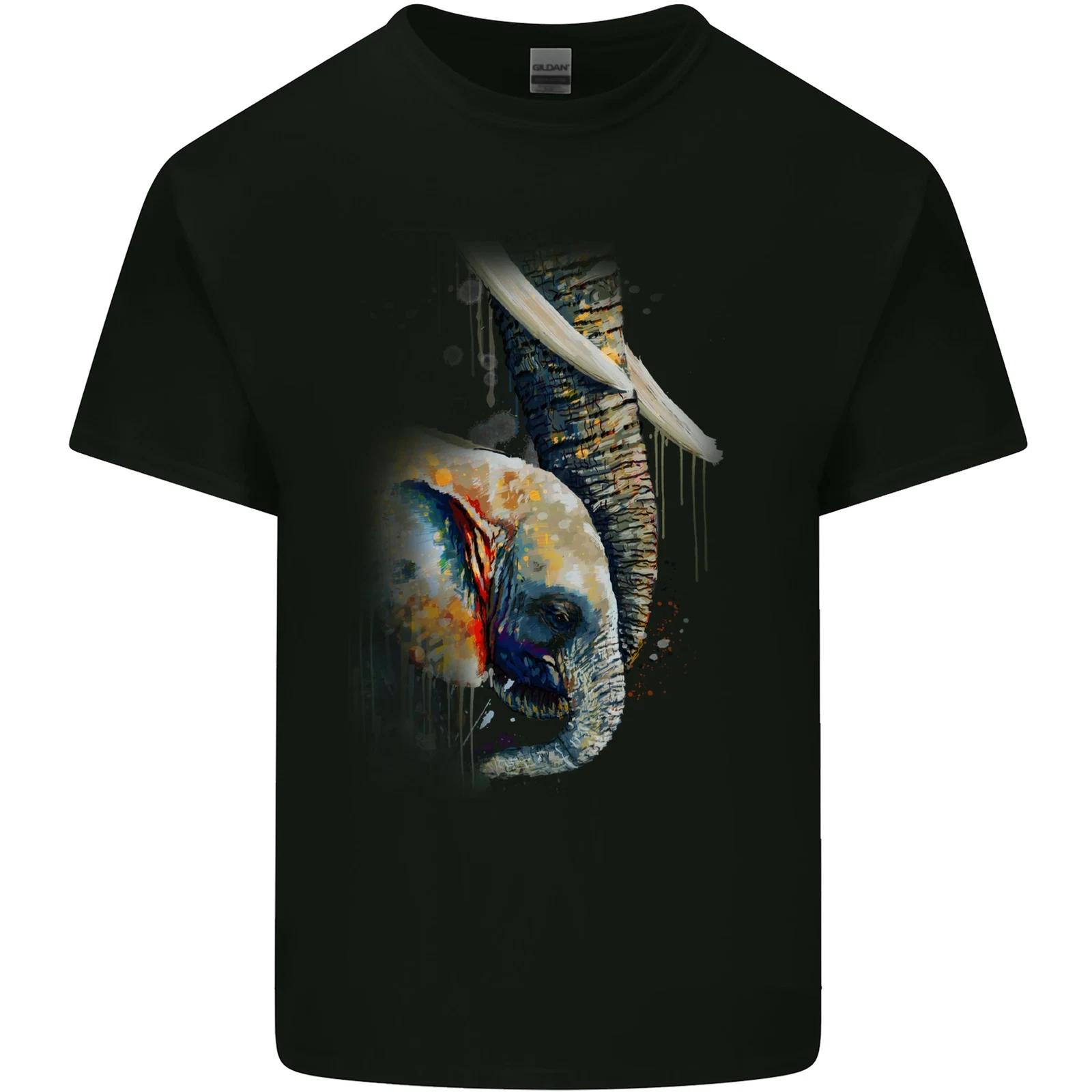 Elephant With Calf Baby Watercolour Kids T-Shirt Childrens XL