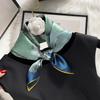Women Small 100% Pure Silk Scarf 53cm Square Fashion Print Scarves Neck Hair Hand Wrist Bandana Skinny Tie Shawls Luxury