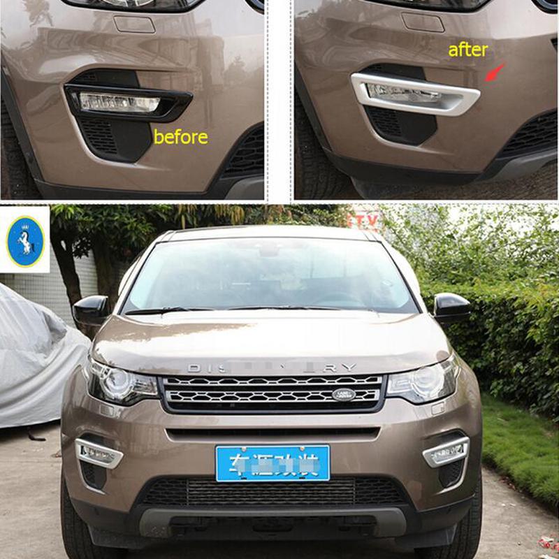 ABS Front Bumper Foglight Fog Lights Decor Cover Trim For Land Rover Discovery Sport 2015 -  Accessories Exterior Refit Kit