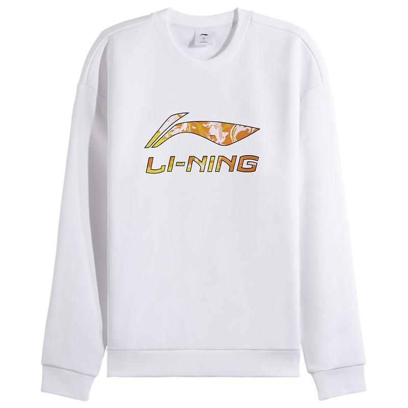 Li Ning Sweatshirts Men s White Crew Neck Moderate AWDVH37-8 S