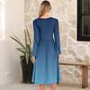 Women's Fashionable Loose Gradient Printed Round-neck Dress