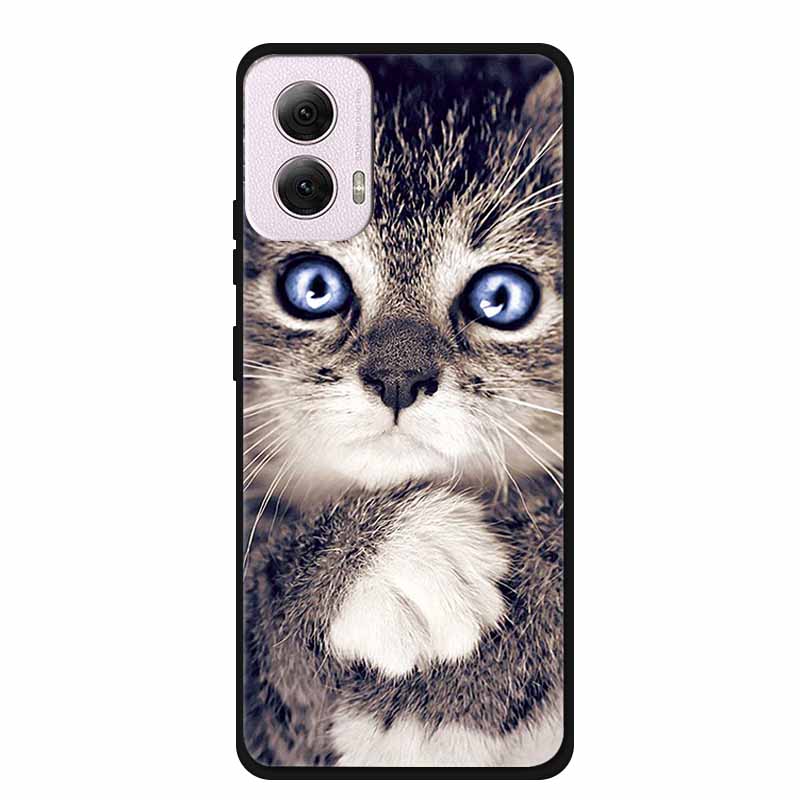 For Moto G Power 2024 Case TPU Animals Soft Silicone Phone Cases For Motorola G Power 2024 5G Wolf Protector Original Back Cover