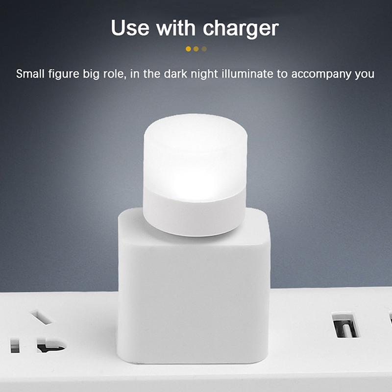 Usb Plug Lamp Mini Night Light Computer Mobile Power Charging Small Book Lamps Led Eye Protection Square Reading Light