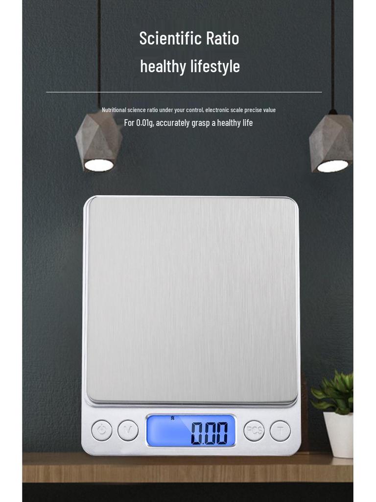 I2000 Wiederaufladbare Edelstahl Küchen- und Schmuckwaage - Tragbare Gramm-Taschenwaage zum Backen