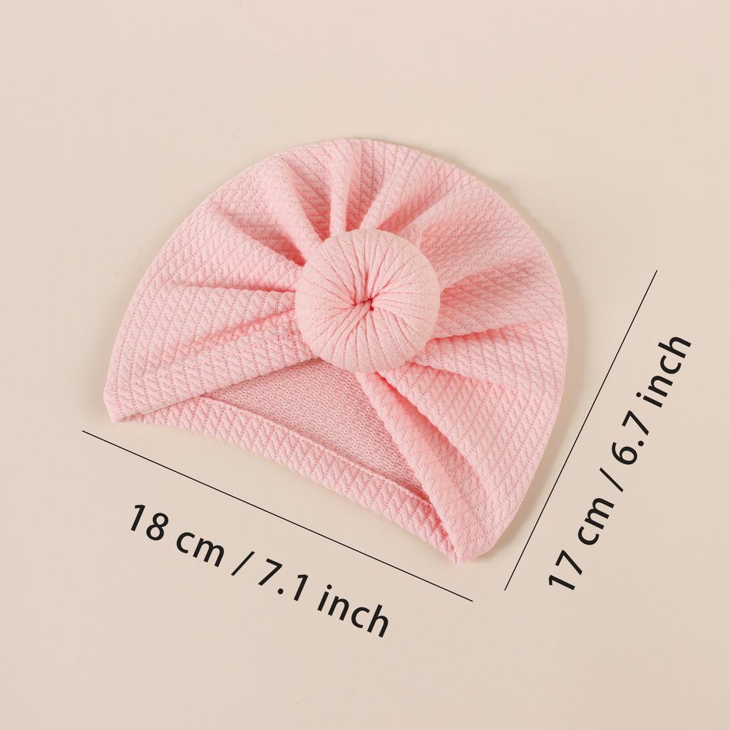 Hair Accessory Girl Warmth Hat Spring Autumn Waffle Crochet Knit Donut Beanie For Baby Infant Solid Color Turban Kid Fashion