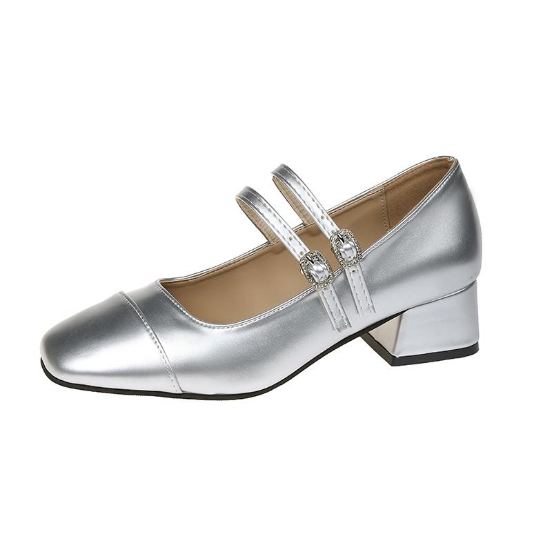 Fashion 2024 Spring and Autumn New Comfortable Outerwear Mary Jane Single Shoe Light Mouth Solid Color Single Shoe for Women’s