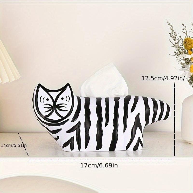 1PC Vinyl Tissue Box Striped Cat Contemporary Cartoon Cat Showroom Soft Decor Vinyl Tissue Box 17x14cm