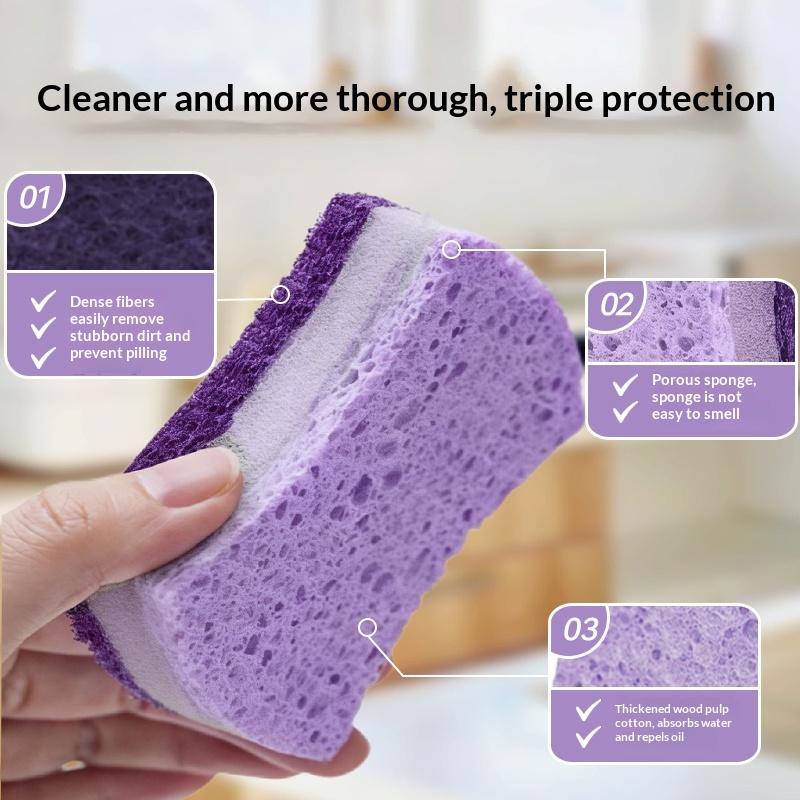 5 PCS Heavy Duty Dishwashing Scrub Sponges Non-Scratch Multi Use for Kitchen Bathroom Wall Tile Cleaning