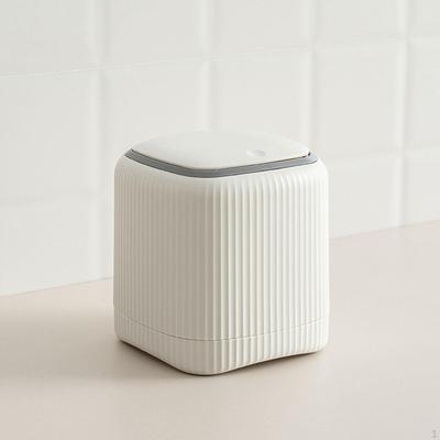 Garbage Bin Countertop Wastebasket 5.3x5.3x5.7inch Multifunctional Push Button for Dressing Table