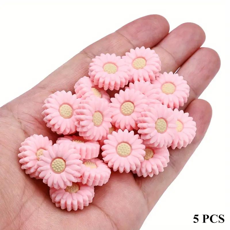 5/15PCS Multi-color Daisy Silicone Beads, 20mm, Suitable for DIY Pen Bead Bracelets, Necklaces, Keychain Accessories, Etc