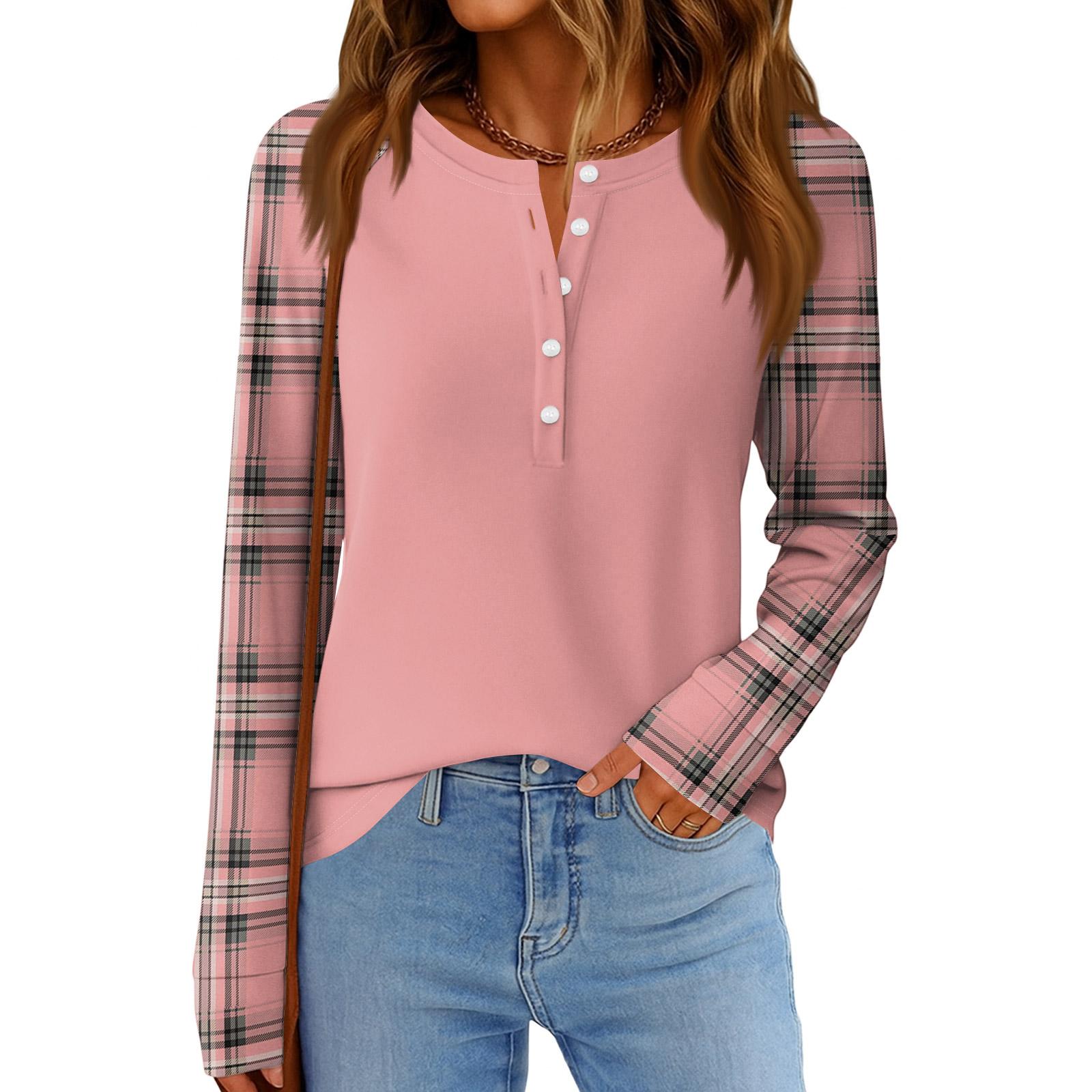 

Женская мода Свободный топ с длинным рукавом и круглым вырезом в повседневном стиле XL