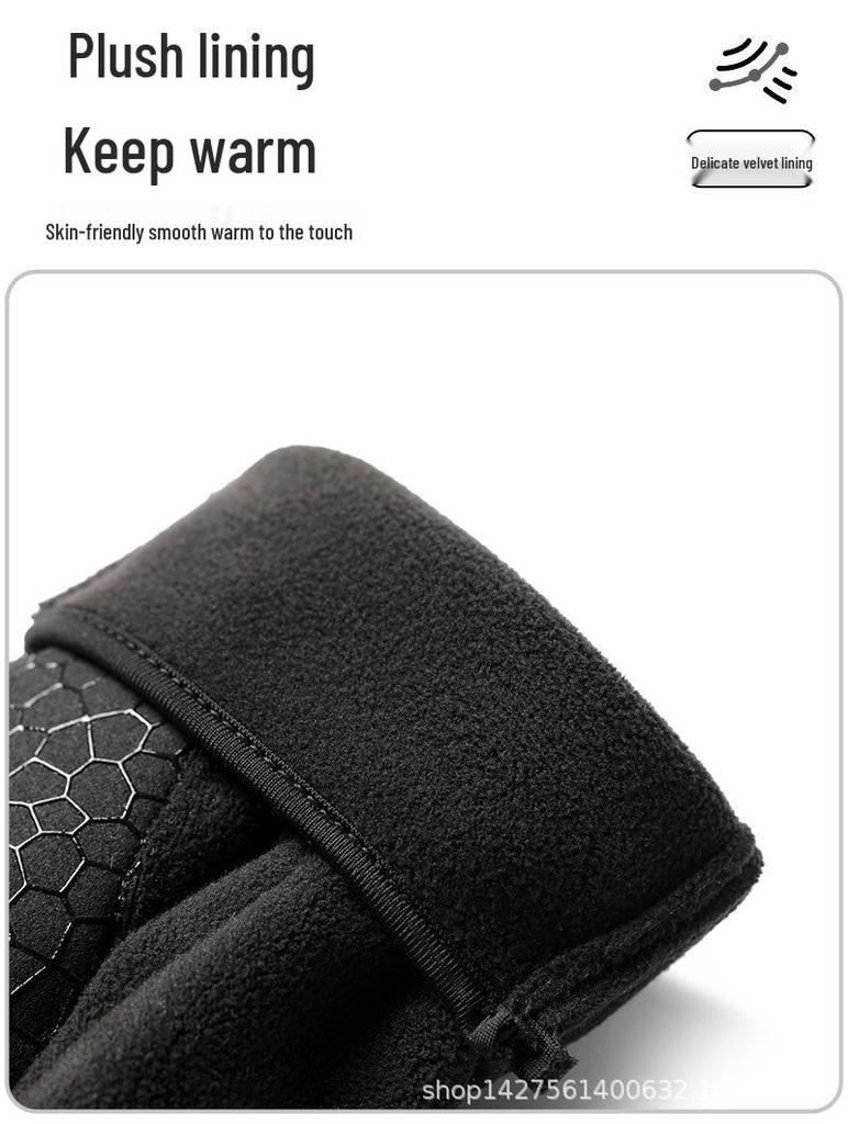 Unisex winddichte Touchscreen-Fahrradhandschuhe - Mit Fleece gefüttert, rutschfest, warm für Herbst- & Winter-Outdoor-Sportarten