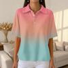 Women's Fashion Casual Lapel Short Sleeve Color Shirt Women's Up Tops