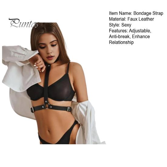 Bondage Strap Faux Leather BDSM Erotic Harness Adjustable Goth Body Garter Couple Sex Game Prop Enhance Relationship Honeymoon Bedroom Body Strap