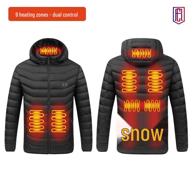 Smart Heated Winter Jacket - Hooded, Cotton, Electric Full-Body Warmth