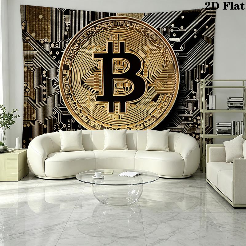 Bitcoin Pattern Home Decor Tapestry, Wall Hanging, Decorative RV Wall Cloth.MGT0918124
