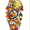 Acrylic 2D Flat Pumpkin Maple Leaf Hanging Ornament: Halloween Window Decoration for Fall Home Styling