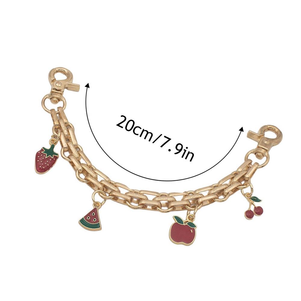 HOT Cherry Strawberry Pendant Girl s Bag Charms Sweet Layered Metal Chain Accessories For HandbagsTote Hanging Ornaments 2025