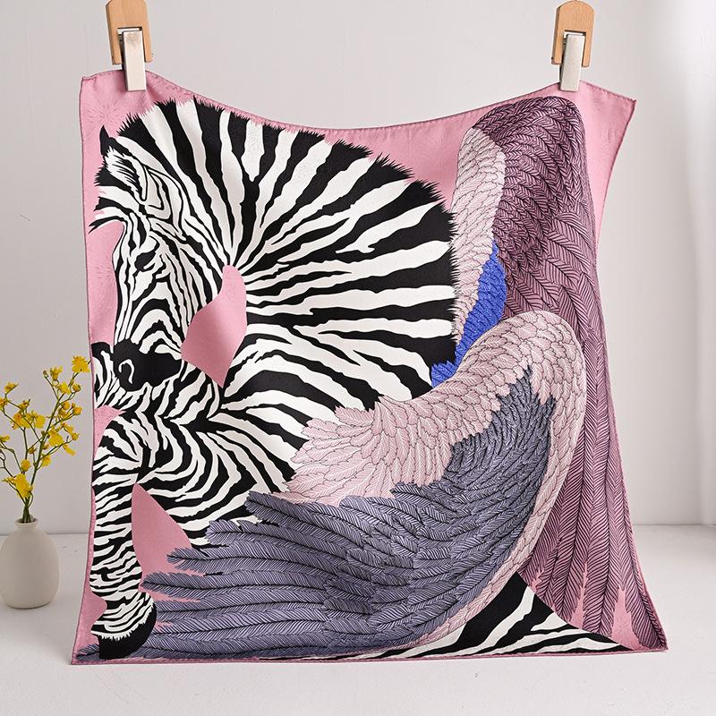 [Flower dill fireworks pattern] Flying horse silk scarf spring new women's fashion versatile mulberry silk square scarf