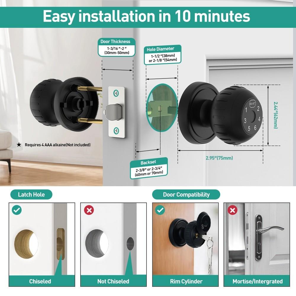 

Умный дверной замок с отпечатком пальца D2, управление через Bluetooth-приложение, автоматическая блокировка, защита от кражи, электронный замок для дома и офиса