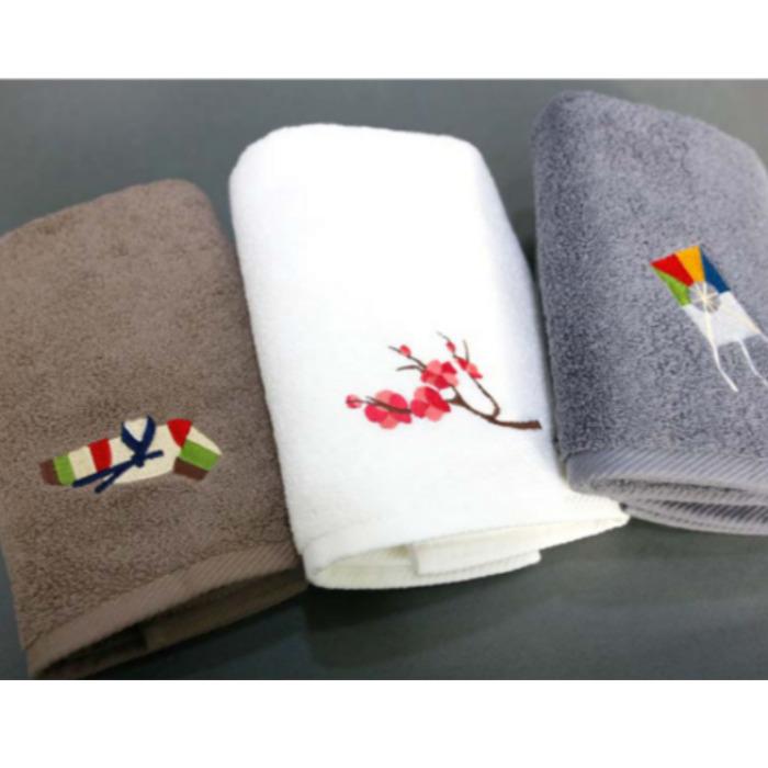 Songwol Handtuch Premium Besticktes Handtuch Geschenkset – 3 Stück (150g Baumwolle) mit Einkaufstasche