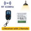 RF 433MHz Smart Switch 16A Lamp Relay Receiver 2-Way Remote Control 1/2/3 Gang Wall Switch Round Panel Mini Transmitter DIY Home