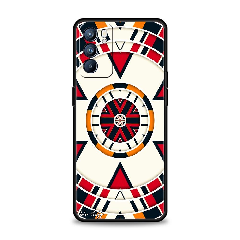 Retro Circular Totem Design Phone Case For Oppo A17 A31 A54 A57 A78 A79 A98 Find X5 X6 Reno 6 7 8 10 11 12 13 F Pro 5G Soft TPU