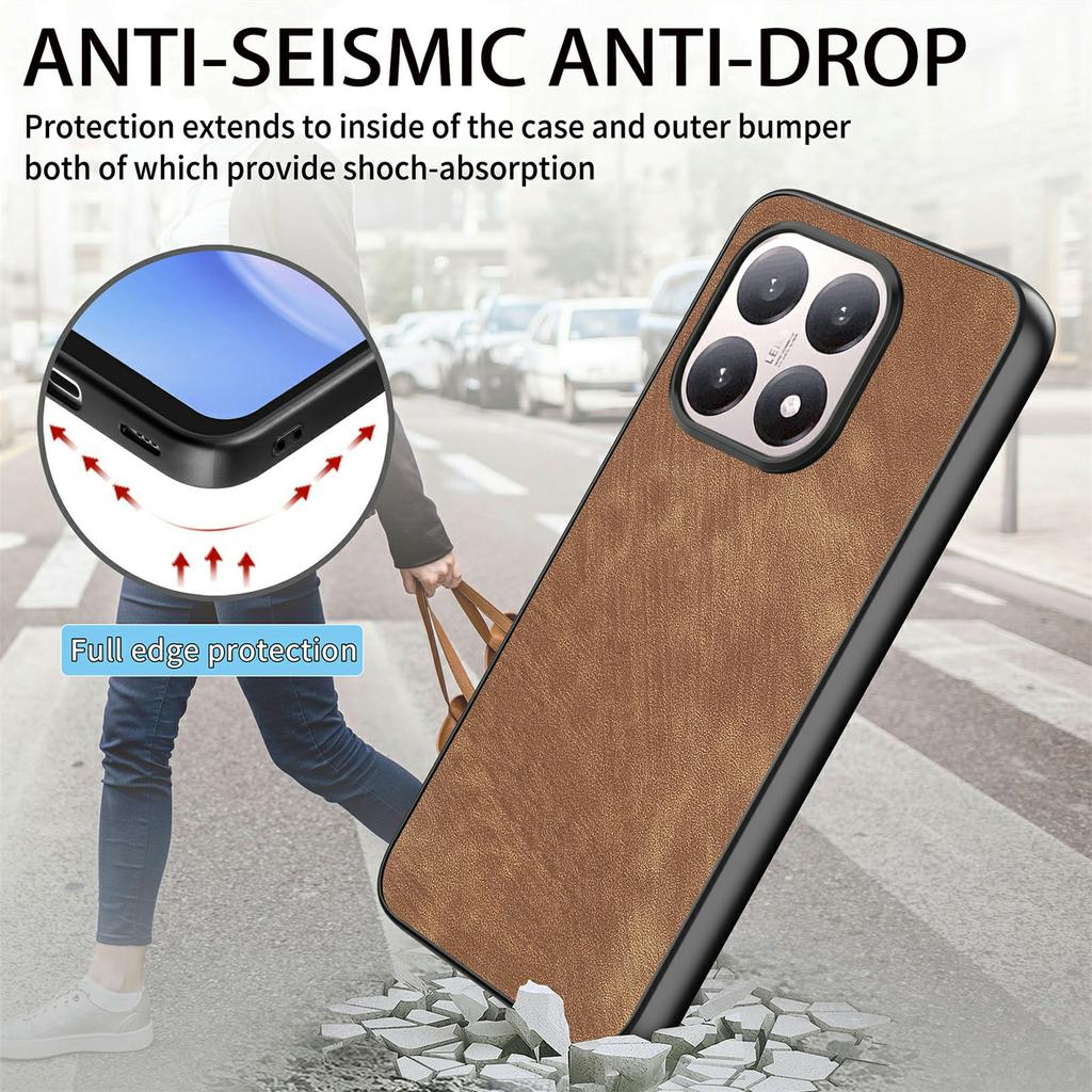 For Xiaomi 15T Case Shockproof Slim Retro Leather Phone Back Cover