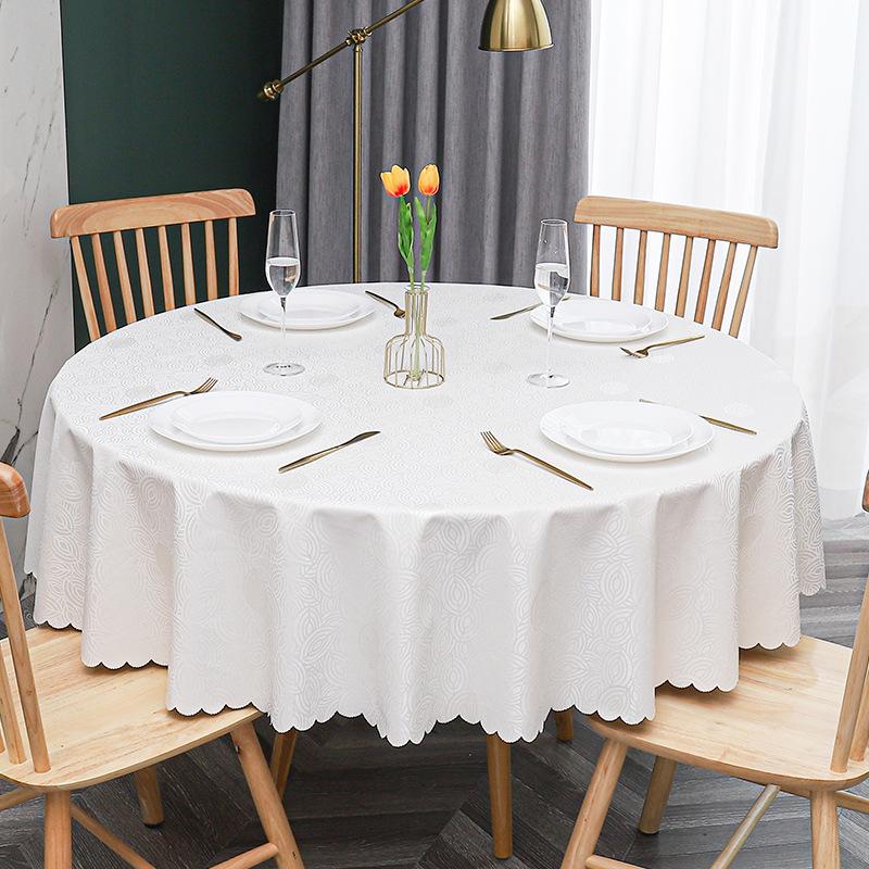 Round Tablecloth Pvc Waterproof Antifouling Table Cloth Outdoor Kitchen Dining Table Cover Size 120-200Cm Professional Supplies