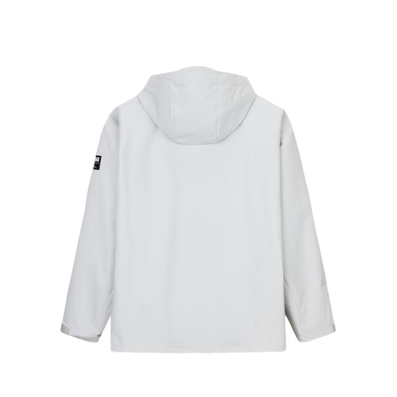 Anta Training Series Letter Hooded Zipper Long Sleeve Jacket Men Jackets Light-Pink Gray 152517655R-1