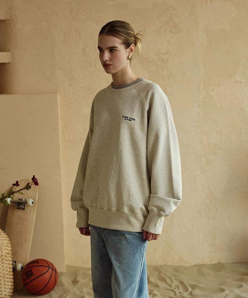 Jelolaunji [Tenta & Tumble Washing] Birdland Raglan Sweatshirt Oatmeal
