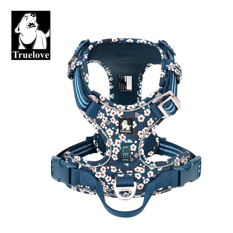 TRUE LOVE TLH5654 Zughaltestopp Hundegeschirr Nylon Reflektierend Verstellbar Step-in Bequemes Haustiergeschirr