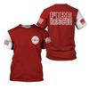 Summer Round Neck 3D Firefighter Print Top Fashionable Casual Short Sleeved Men's T-shirts