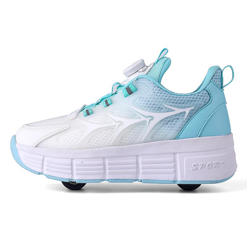 

Детские роликовые коньки большого размера с толстой подошвой, детская спортивная обувь на колесиках, спортивная обувь для активного отдыха 35 белый/синий