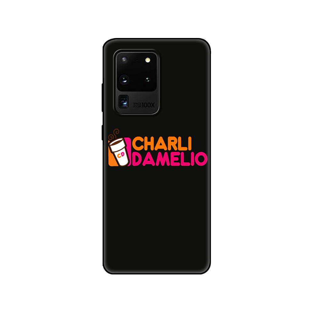 Black Tpu Case For Samsung Galaxy S20 /S20 PLUS/S20 ultra/S20+ /S20FE Back Cover Charli Damelio