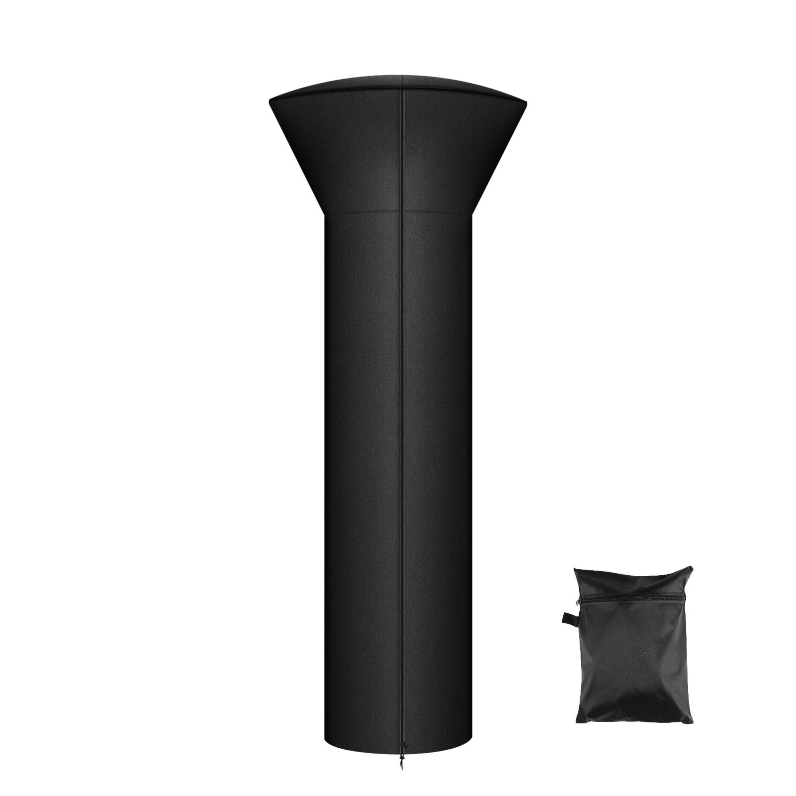 

210D Oxford Cloth Waterproof Air Heater Cover Fan-shaped Heater Cover Black Umbrella Shaped Garden Courtyard Dust Patio Cover 226X85X48CM