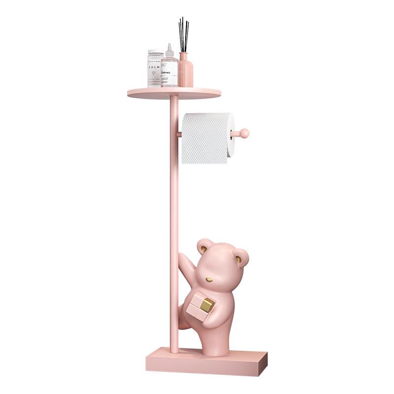 Punch-Free Bear Cube Toilet Paper Holder & Bathroom Decor Shelf