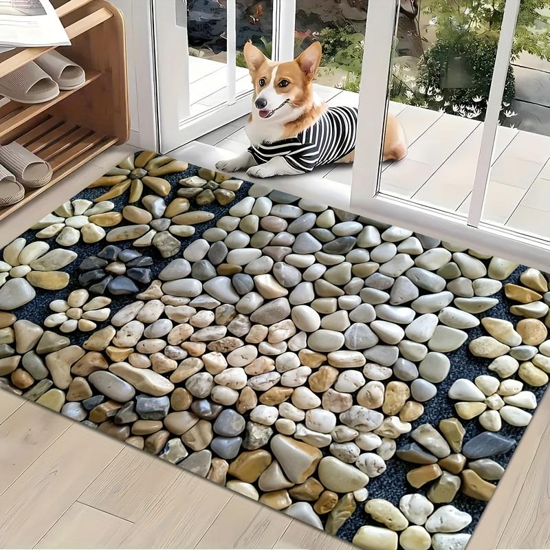 3D Pebble Doormat - Realistic Stone Design for a Natural Home Entrance, Perfect for Adding Texture and Style Indoors