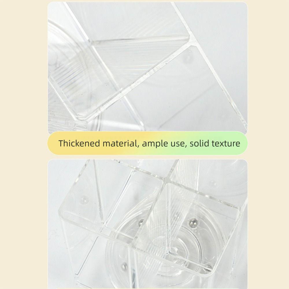 4 Grids 4 Slots Makeup Organizers Clear Spinning Cosmetic Container Makeup Brush Holder  Pen