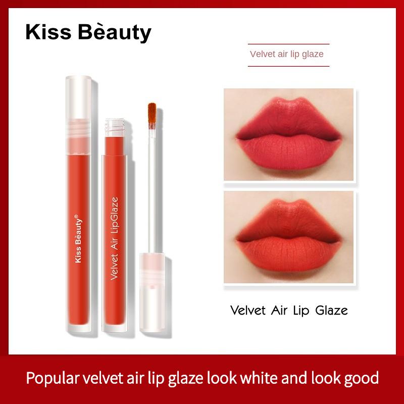 

KISS BEAUTY Матовый бархатный туманный блеск для губ Медовый красный Не легко смываемый макияж и стойкое увлажнение