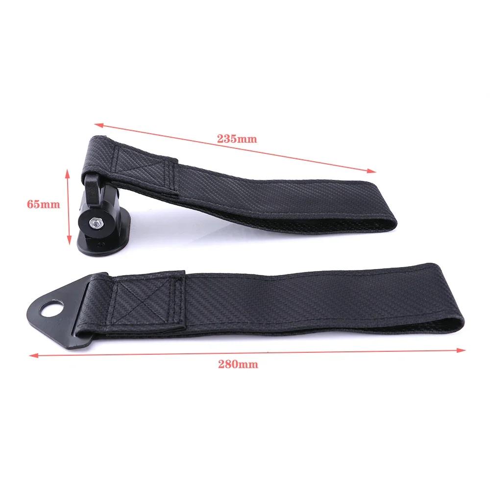 Car tow strap for ABARTH emblem Towing Rope Belt carbon fiber style cloth bumpers glue sticker fit fiat Alfa Romeo ferrari HS8