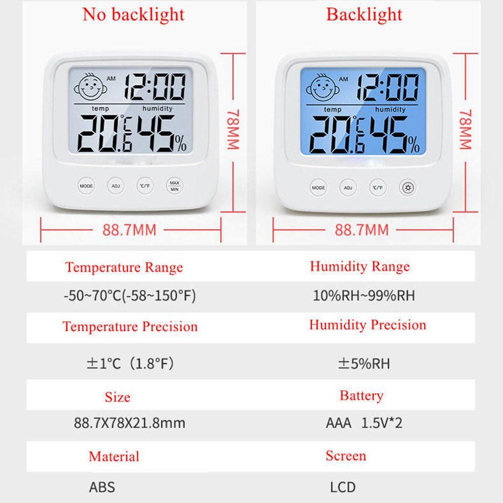 Home Backlight Weather Station Thermometer LCD Electronic Hygrometer Digital Temperature Humidity Meter