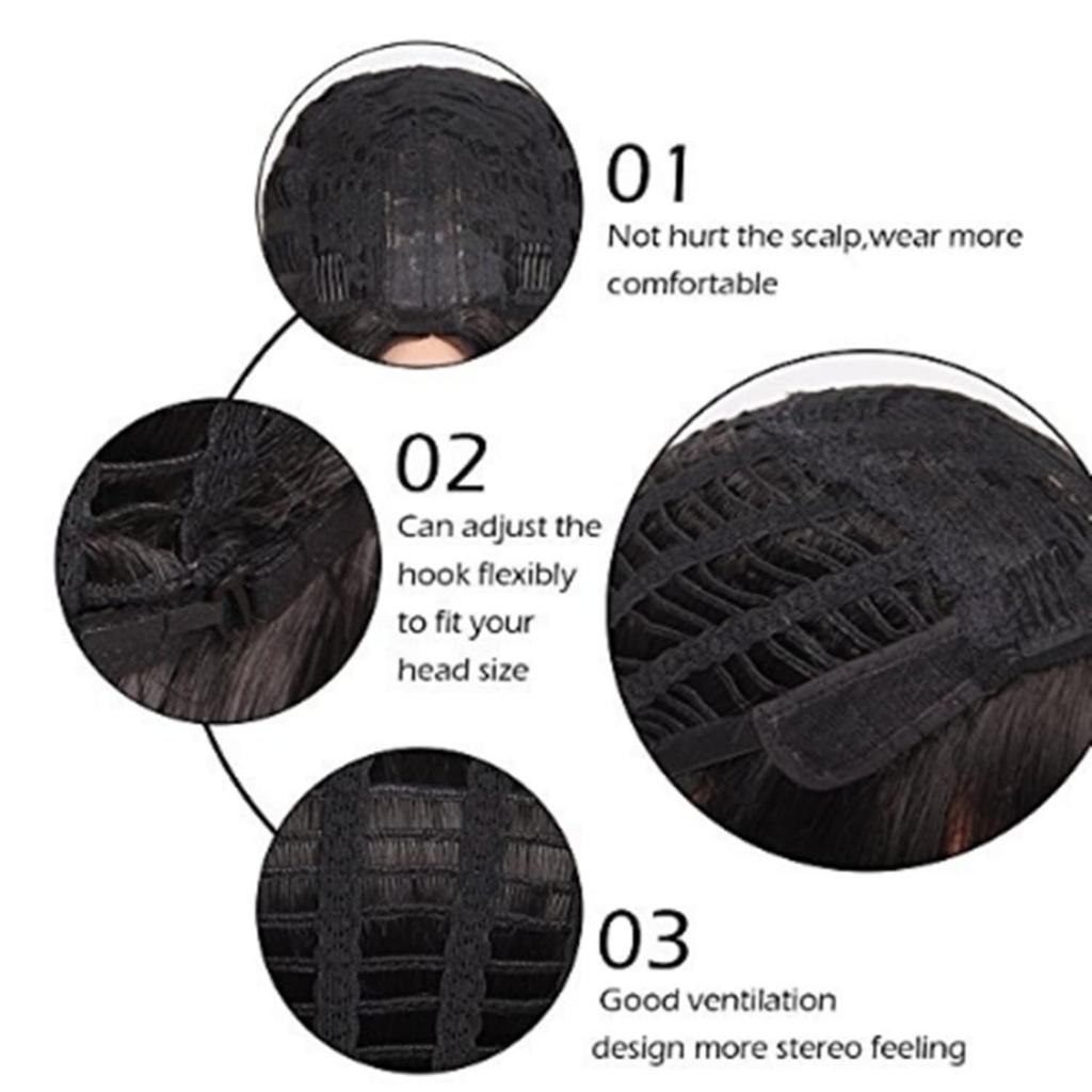 Women's Long Curly Full Wig with Gradient Hair, Perfect for Crossdressing, Makeovers, and Customization, with Net and Mesh, Dark Brown