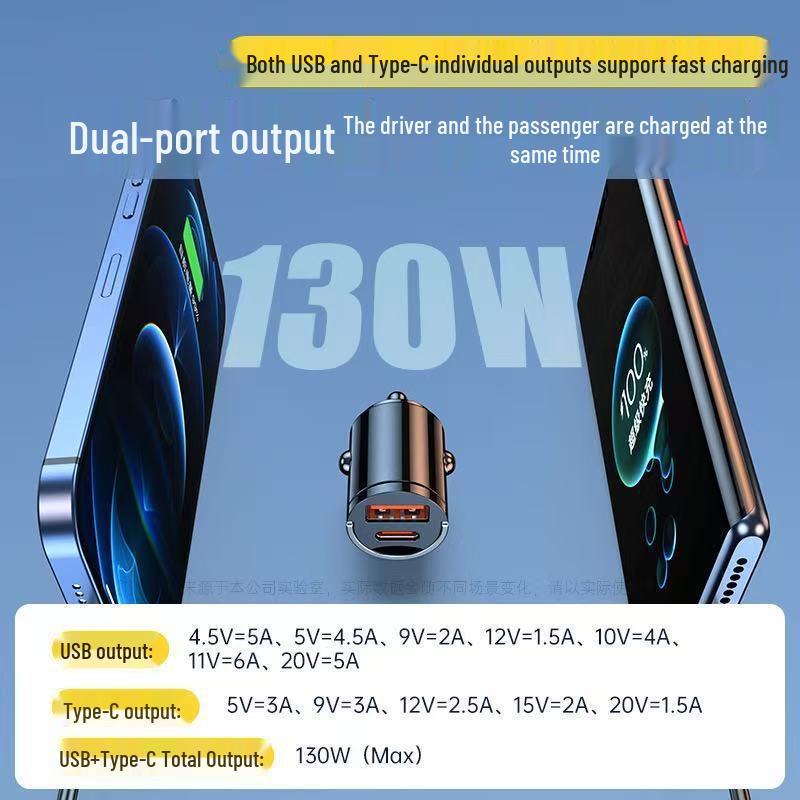 Cross-Border Spot USB Car Charger: Super Fast Multi-Function Phone Charging Plug
