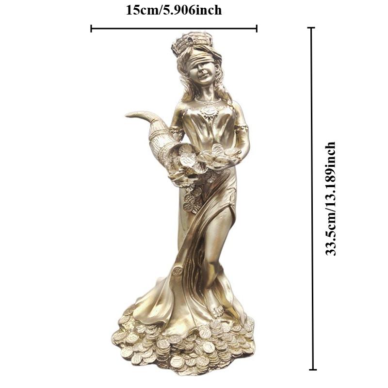 

33,5 см Домашний декор Греческая богиня богатства Фортуна Фигурка Плутон Удача Скульптура Удача Офисный подарок Мифологическая фигура Орнамент