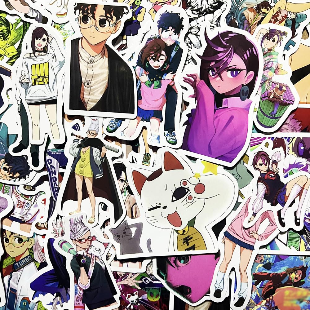 Dandadan Anime Sticker Set of 110 Cute and Stylish Cartoon Character Stickers for Mobile and Other Special Snowboarding, Guitar, Cars, Motorcycles,