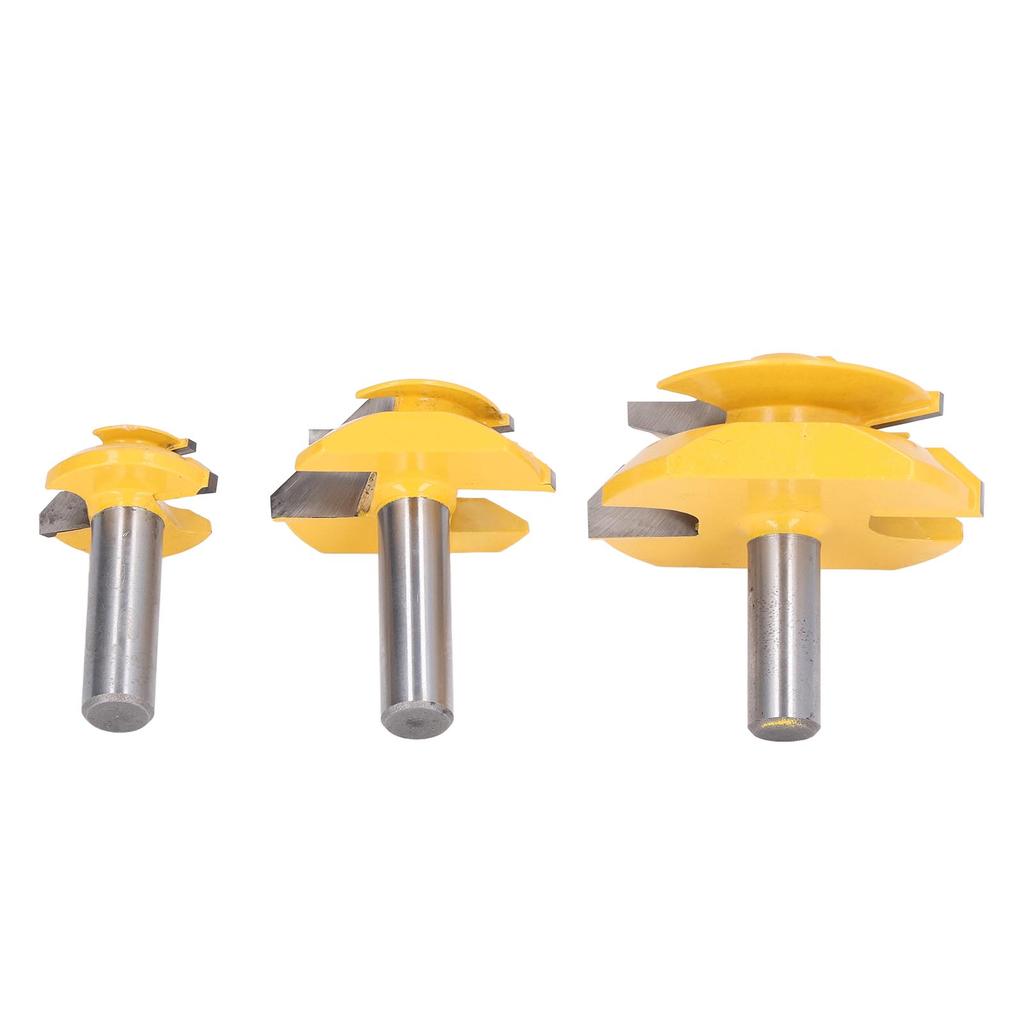 3 Stück 12in Schaft Fräser 45 Grad Leimfugen-Nutfräser Holzbearbeitung Fräswerkzeugsatz