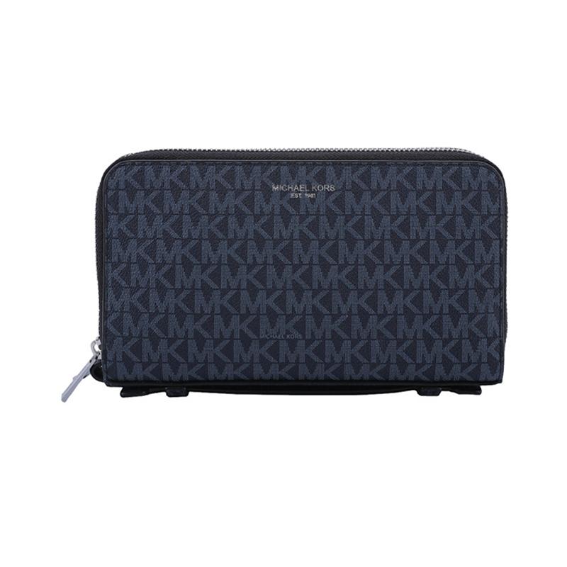 MICHAEL KORS Gifting Long Presbyopia Printed Retro Clutch Letter LOGO Business Wallet Men s Dark Blue синий